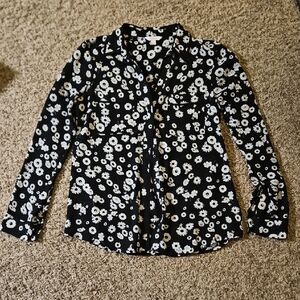 Candie's Black and White Floral Blouse